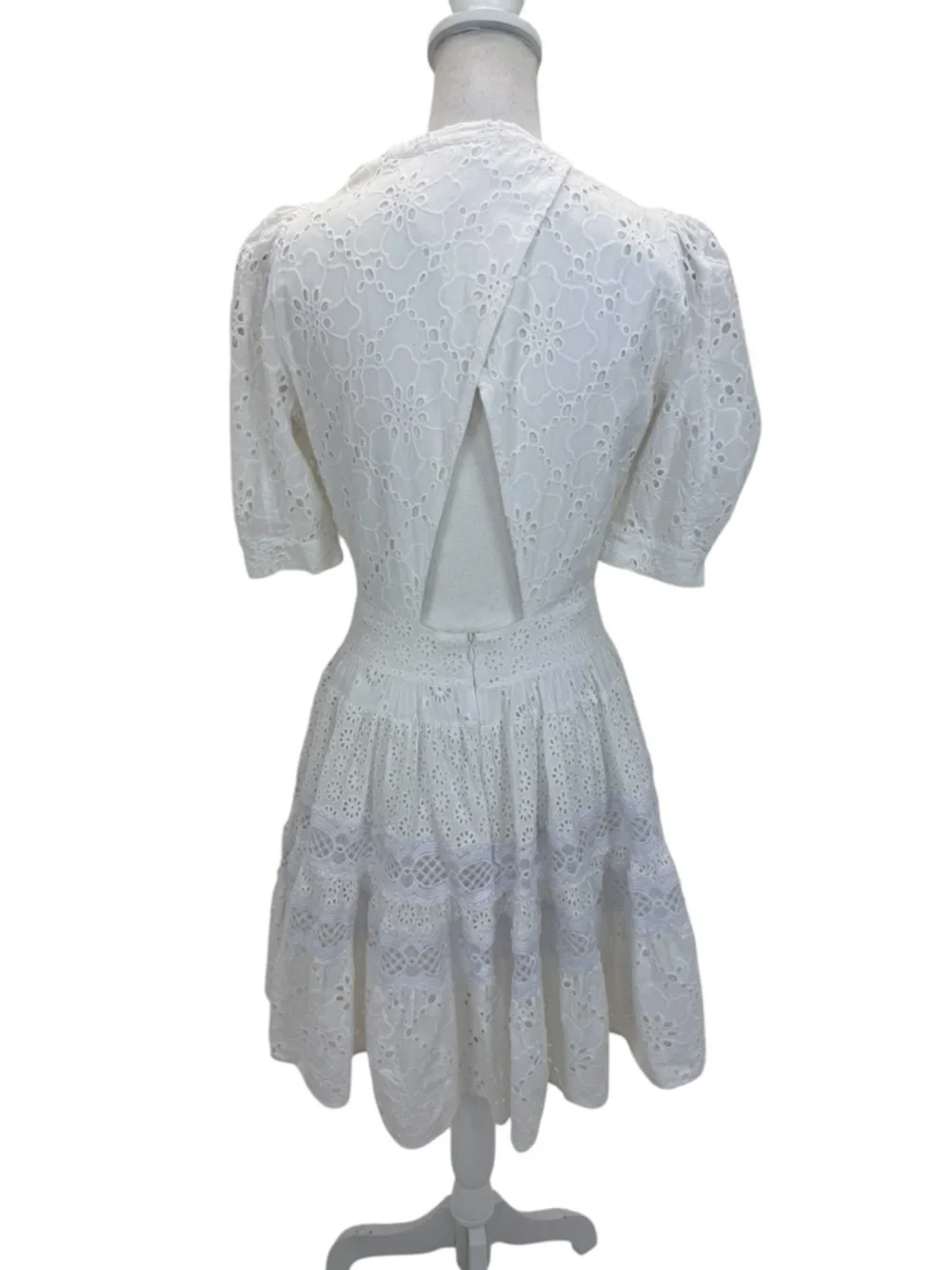 Maje Rayanette Guipure Skater Dress 36 White - Picture 5 of 16